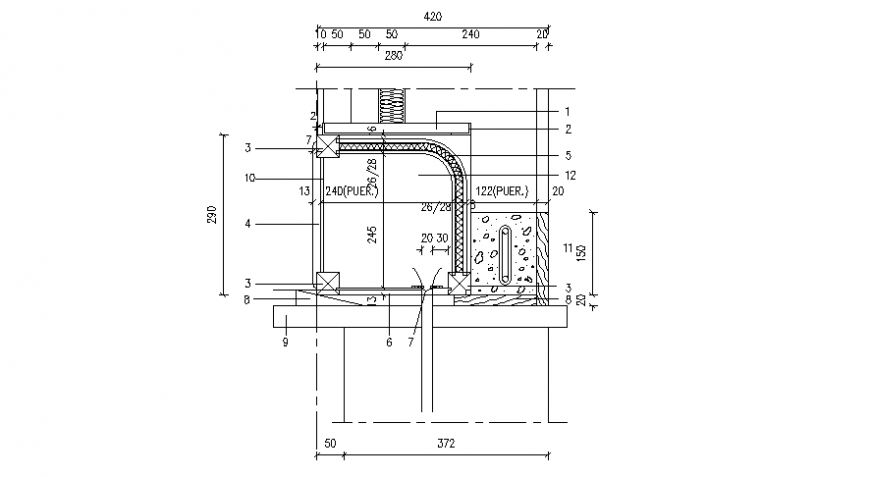 Drainage 2d top view