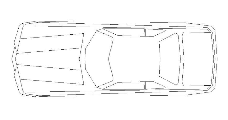 Drawing 2d view elevation of car autocad file