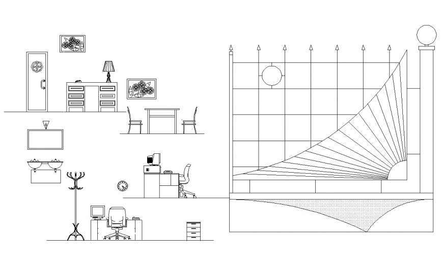 Drawing of 2d furniture blocks autocad file