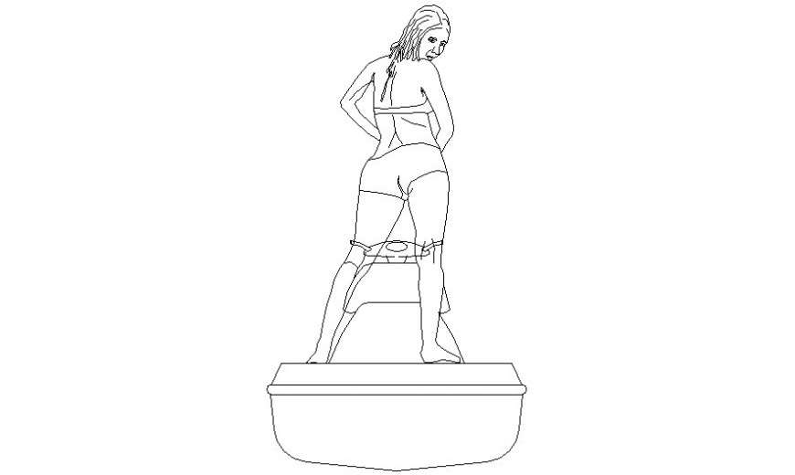 Drawing of boat 2d view shown in autocad software