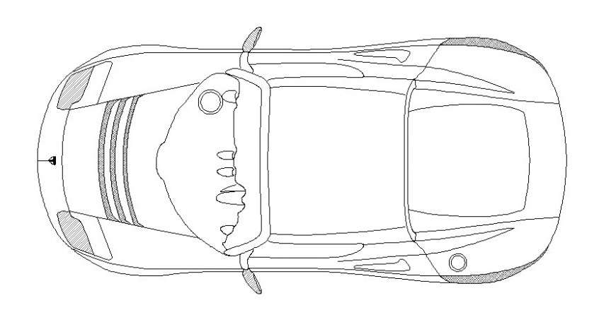 Drawing of car elevation 2d view transportation units dwg file