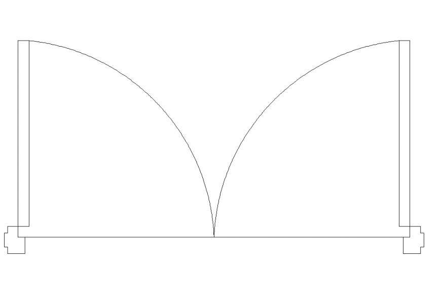 Drawing of door plan block AutoCAD file