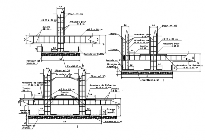 Drawing of footing detail AutoCAD file