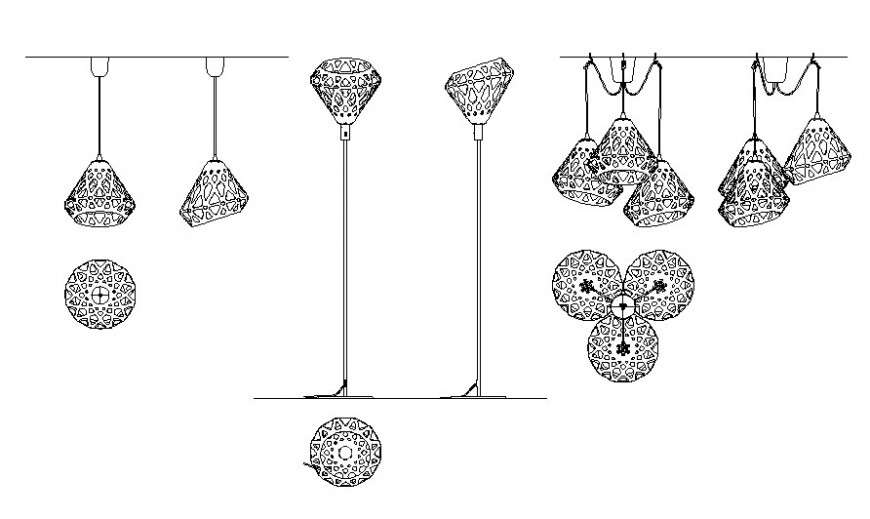 Drawing of lights block AutoCAD file