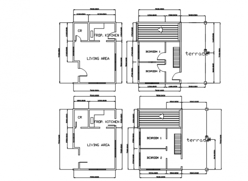 Drawing of mini house 2d design AutoCAD file