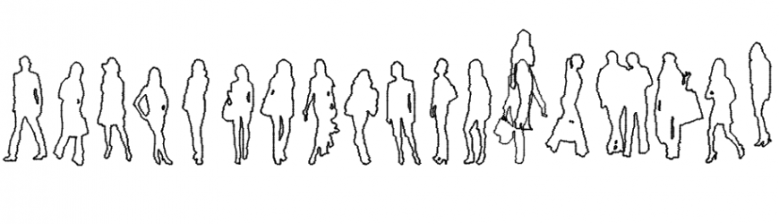 Drawing of person profiles