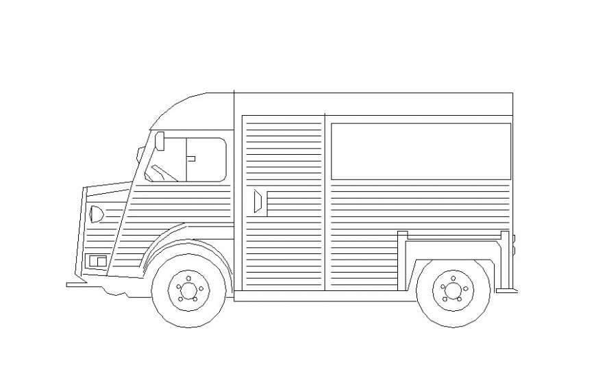 Drawing of van block AutoCAD file