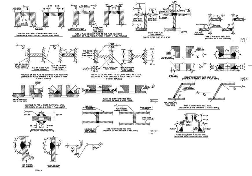 Drawing of welding details 2d AutoCAD file