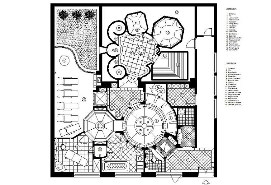 Drawing of wellness center AutoCAD file