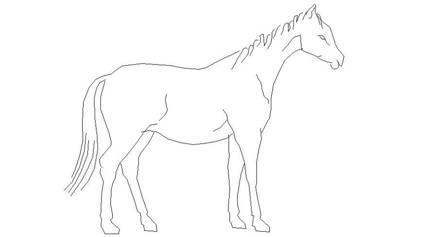 Drawings details of animal horse block autocad software file