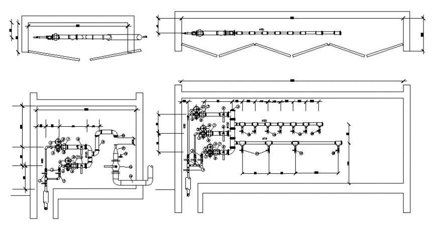 Drawings details of plumbing blocks 2d  view autocad file
