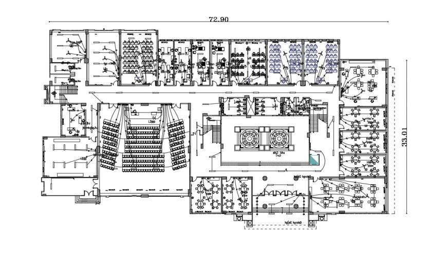 Drawings plan of college building units dwg file