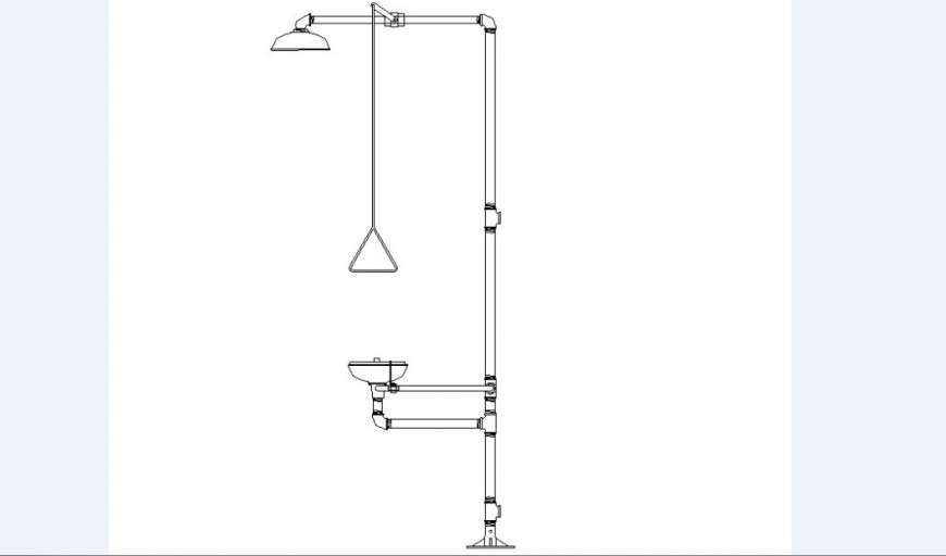 Drench shower section cad drawing details dwg file