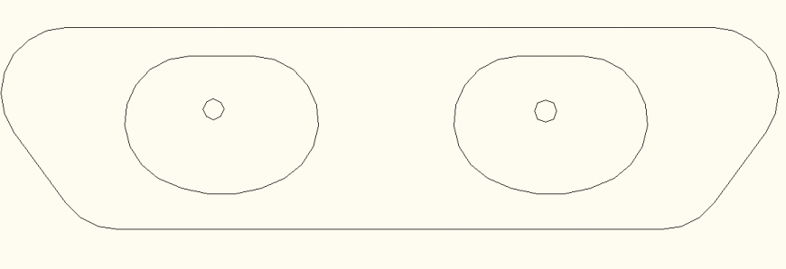 Dual sink detail elevation autocad file