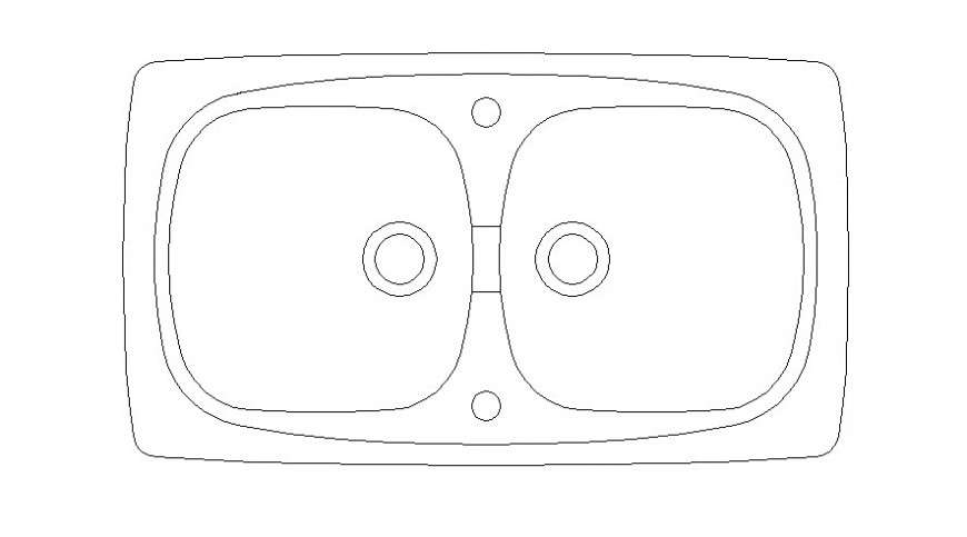 Dual sink drawings 2d view elevation autocad software file