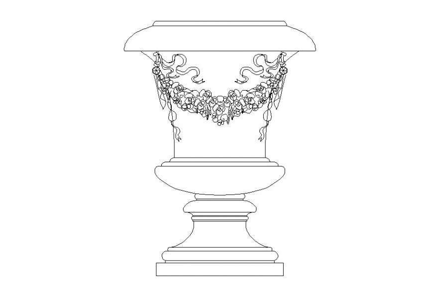 DWG file of antique vase block