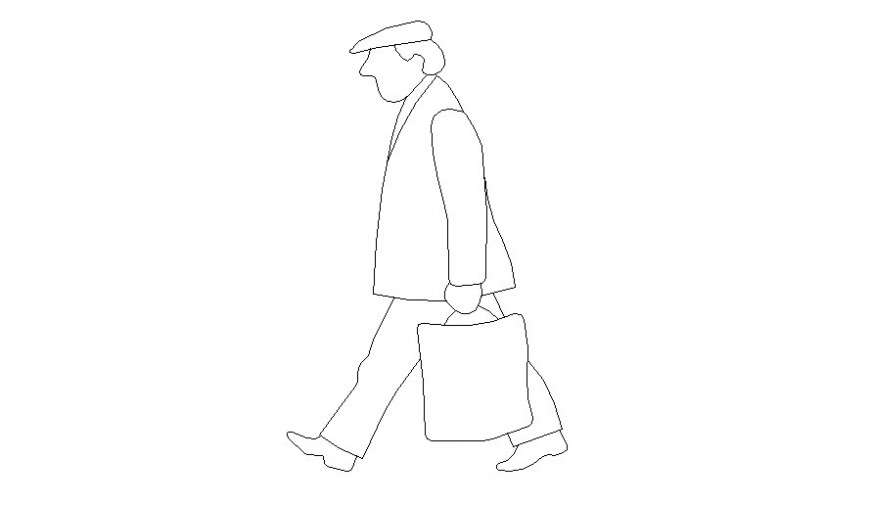 DWG file of human 2d figure cad block UNIT AutoCAD file