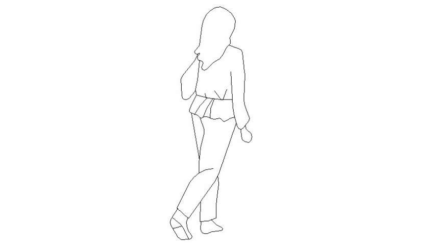 DWG file of human 2d figure cad blocks AutoCAD file