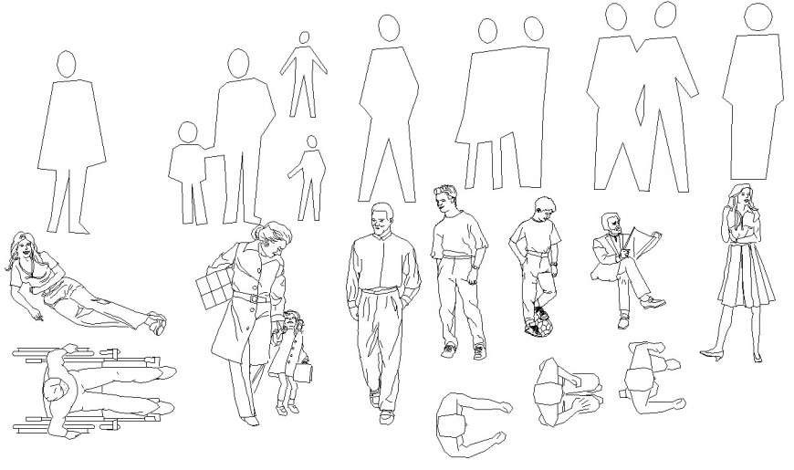 DWG file of human body 2d blocks