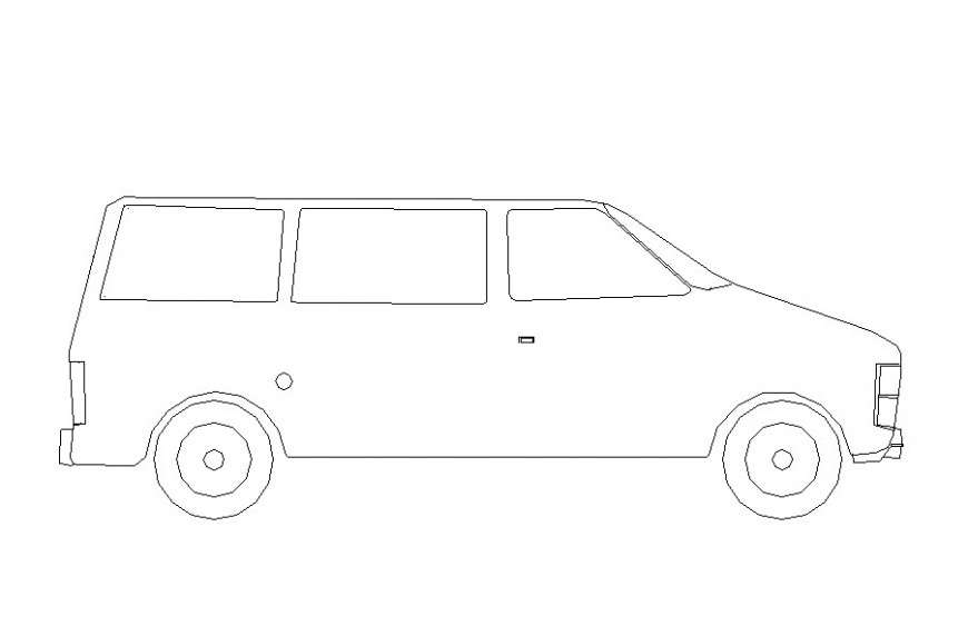 DWG file of passenger van block