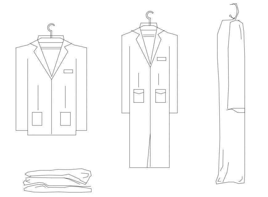 Dynamic clothes elevation blocks cad drawing details dwg file