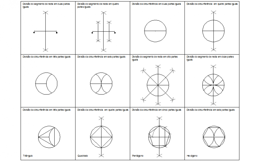 Dynamic geometric shapes design cad drawing details dwg file