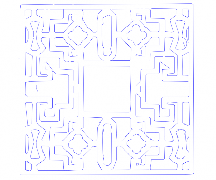 Dynamic square window 2d elevation block cad drawing details dwg file