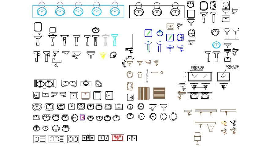 Dynamic toilet and bathroom blocks elevation dwg file