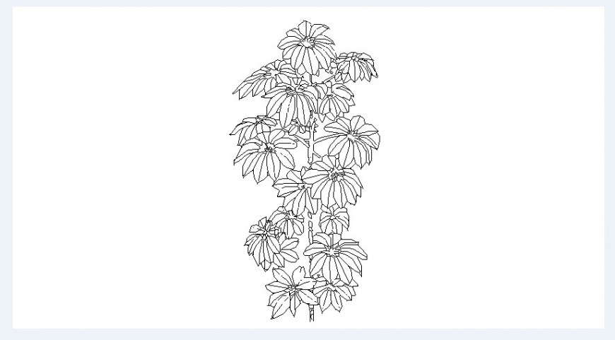 Dynamic tree flower plant elevation block drawing details dwg file