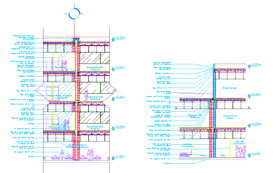 Hospital elevation detail
