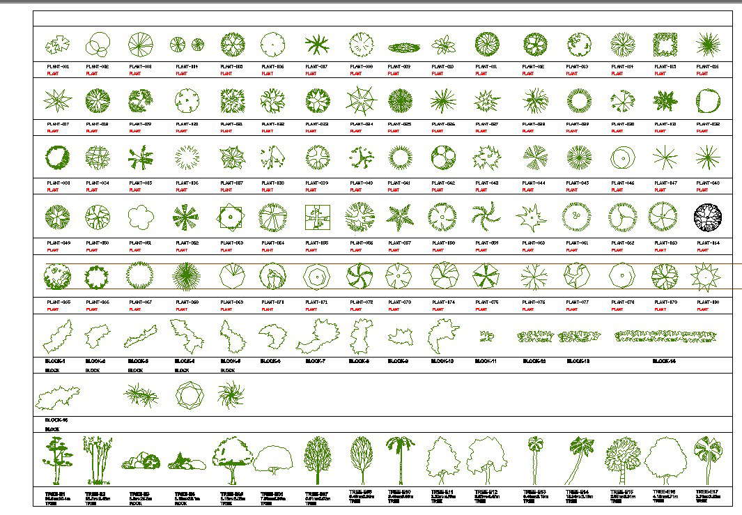 Trees cad blocks and elevations
