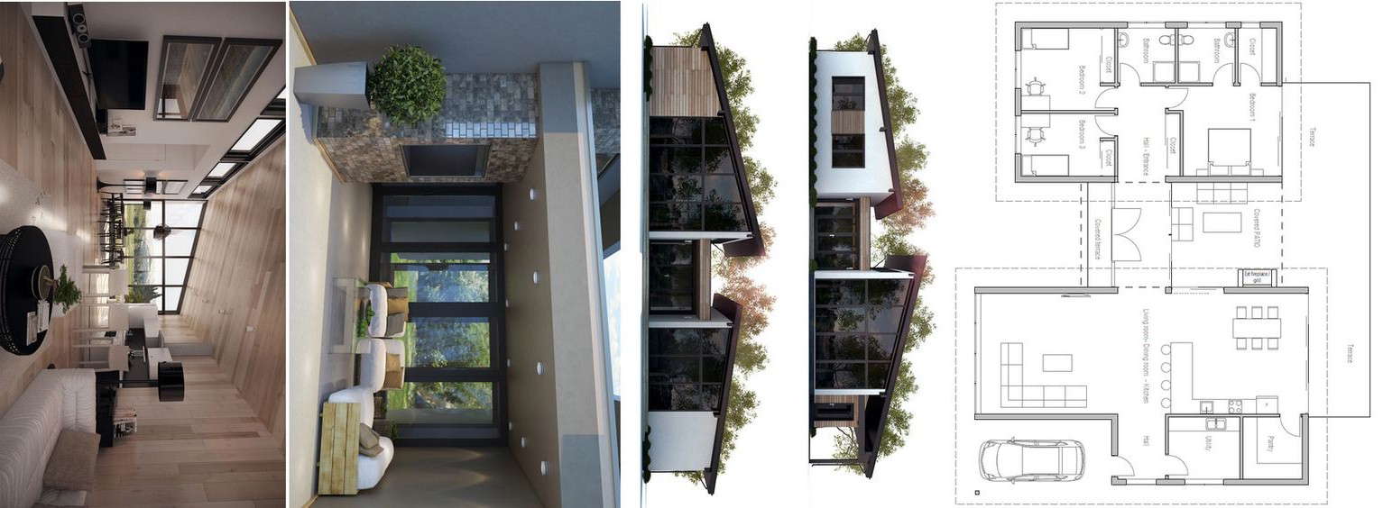 House Project Plan with Layout and Functional Floor Design File