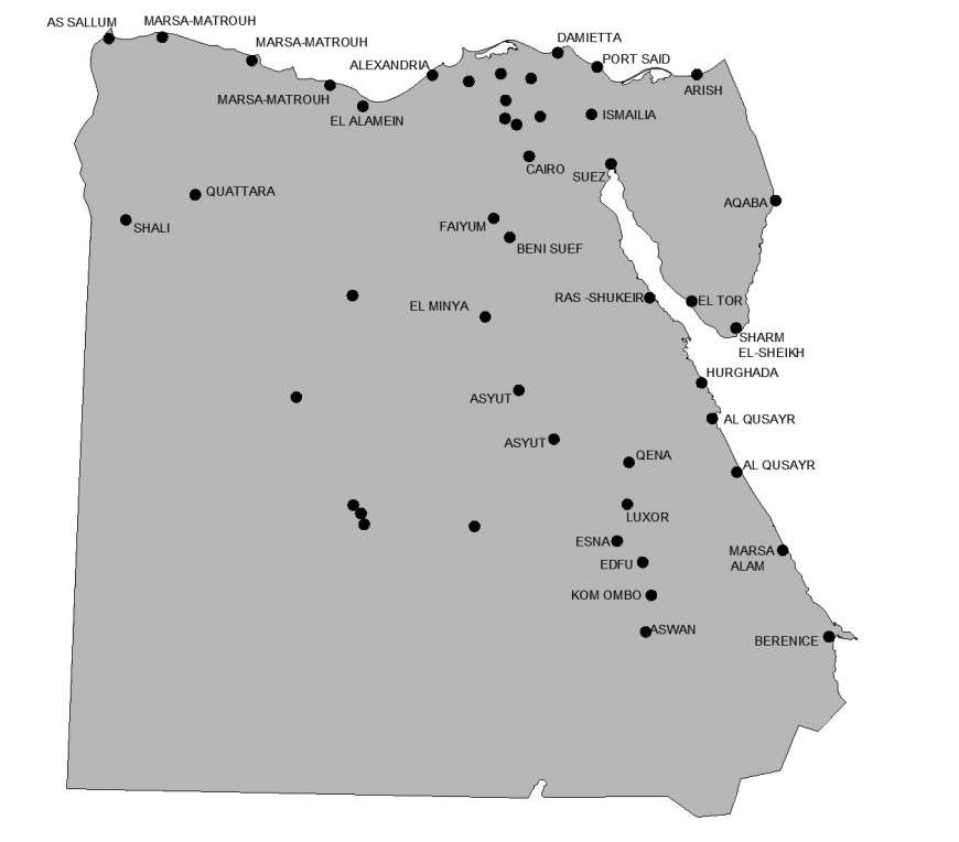 Egypt map plan dwg file