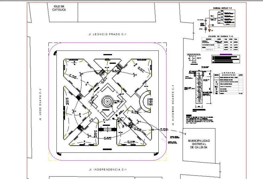 Electric installation top view plan
