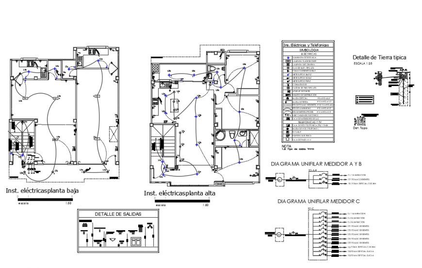 Electric layout plan with table format dwg file
