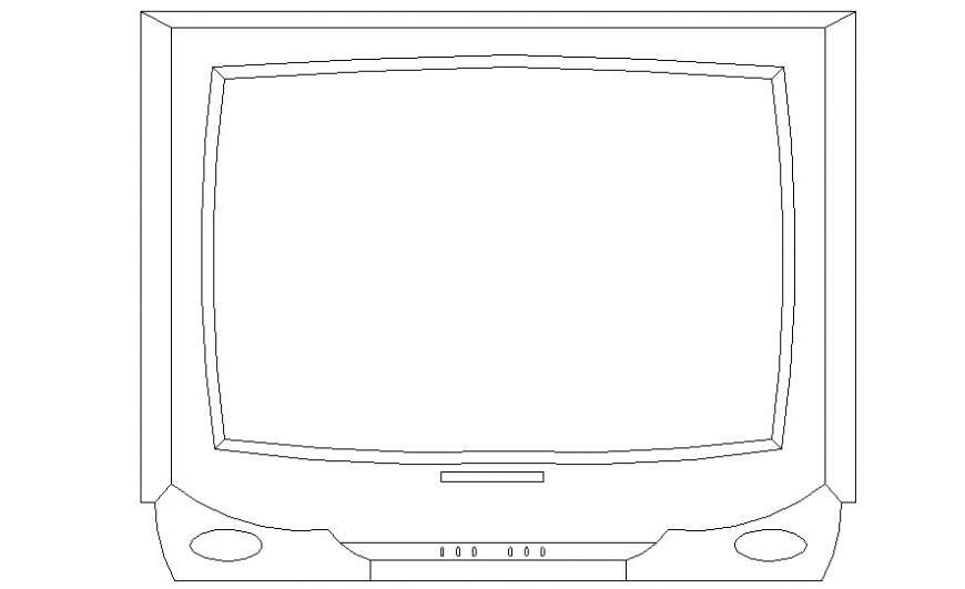 Electrical blocks of television 2d view in autocad