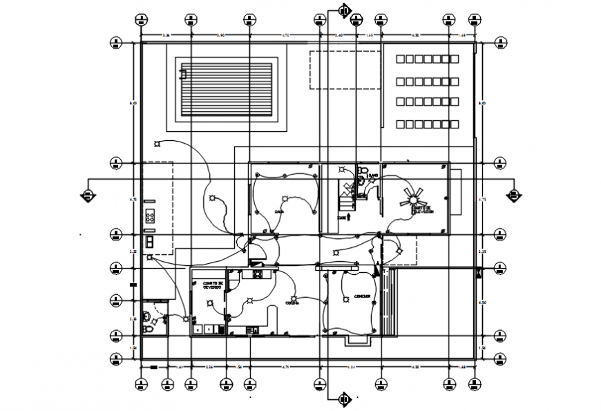 Electrical installation of house in AutoCAD file