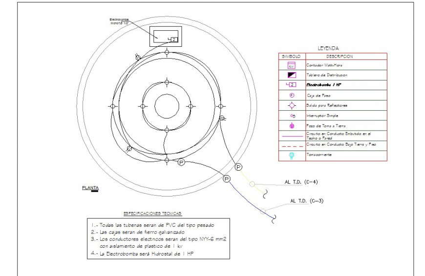 Electrical layout plan detailing top view