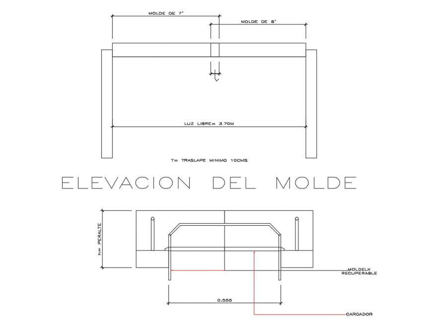 Electrical mold elevation and auto-cad details dwg file