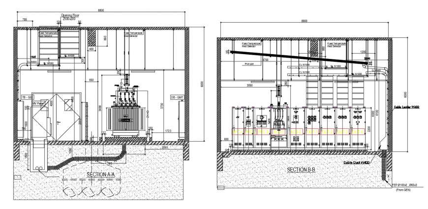electrical power machine floor detail cad file
