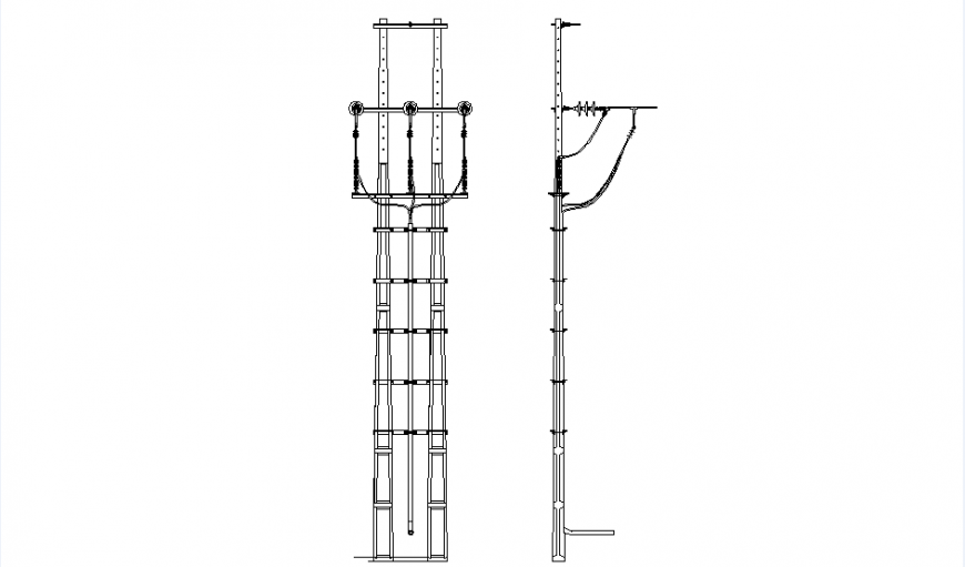 Electrical tower elevation and section detail