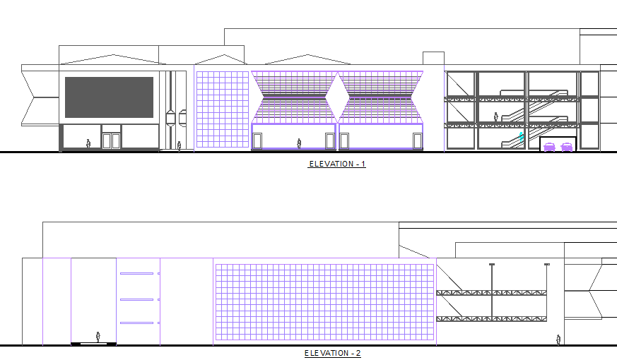 elevation of a building dwg file
