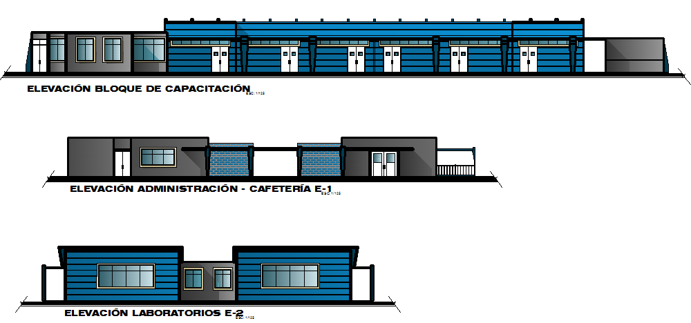 elevation of a building dwg file