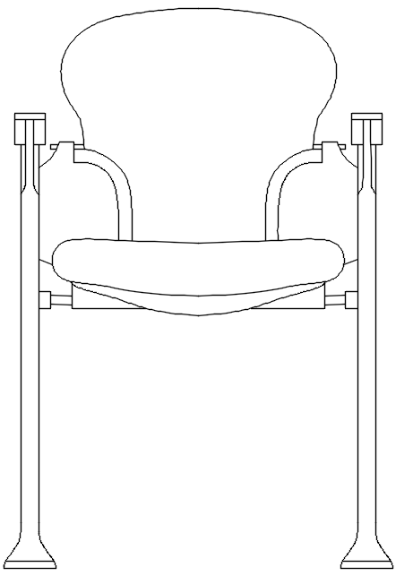 2D Chair Elevation DWG File for Interior and CAD Projects