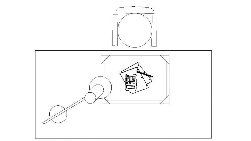 Elevation 2d drawing of Office table desk autocad software