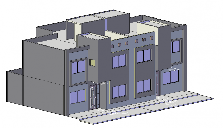 Elevation and exterior building dwg file