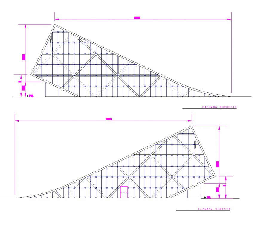 Elevation business hub plan dwg file