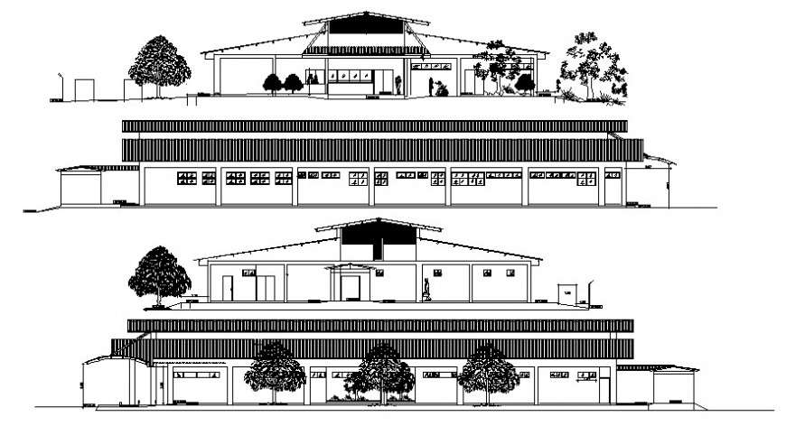 elevation design of hospital project cad file