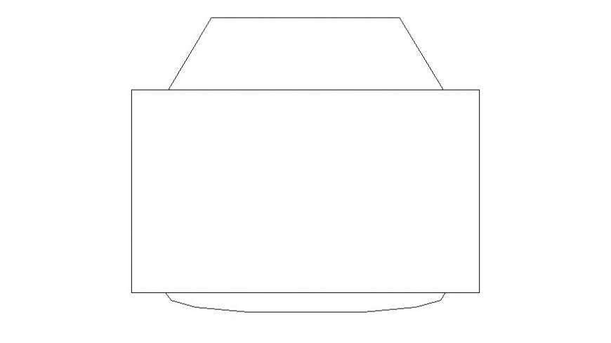 Elevation drawing of television 2d view in autocad