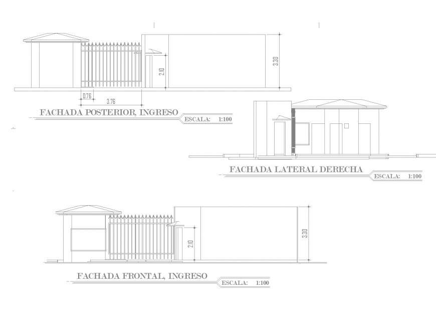 Elevation entrance plan layout file